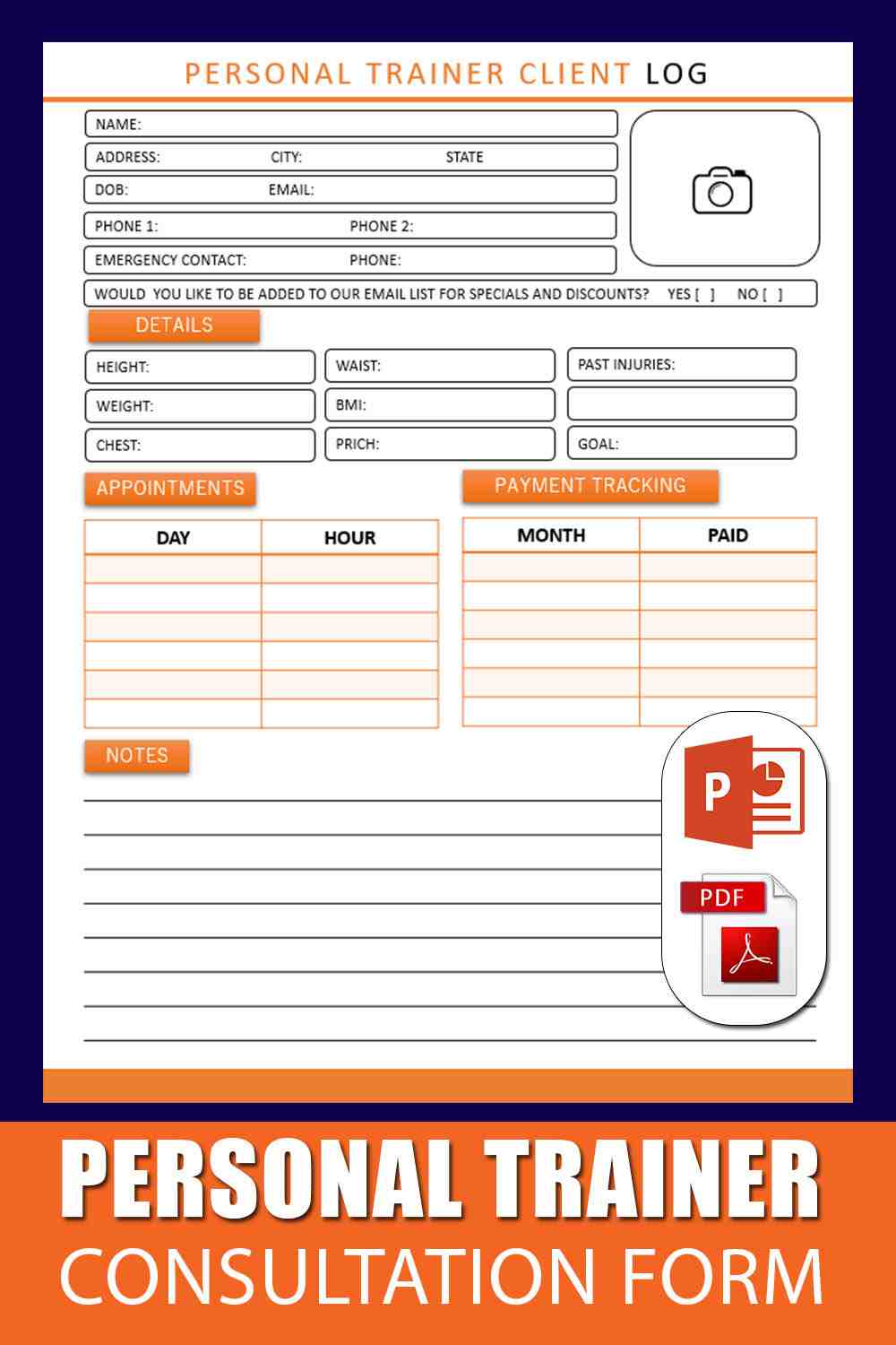 Personal Trainer Consultation Form 
